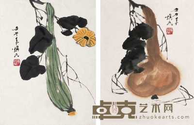 李焕民 壬午（2002）年作 瓜果 镜心 34×46cm